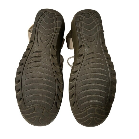 Skechers Memory Foam Multi Gore Sling Back Wedge Strappy Beige Sandals Sz 7.5? - Picture 10 of 16